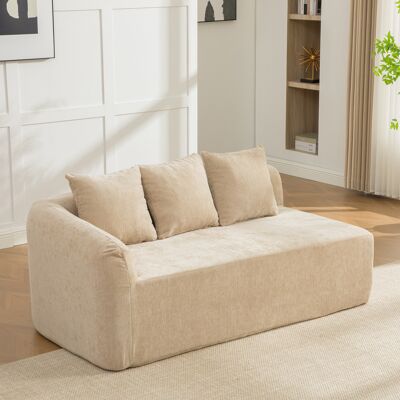 DEVOKO Canapé Modulaire En Chenille, Mousse 30d Haute Résilience, Fond Antidérapant, Facile À Déplacer Pour Salon, Kaki Clair Sûr - Publicité DEVOKO Canapé Modulaire En Chenille, Mousse 30d Haute Résilience, Fond Antidérapant, Facile À Déplacer Pour Salon, Kaki Clair Sûr - Publicité