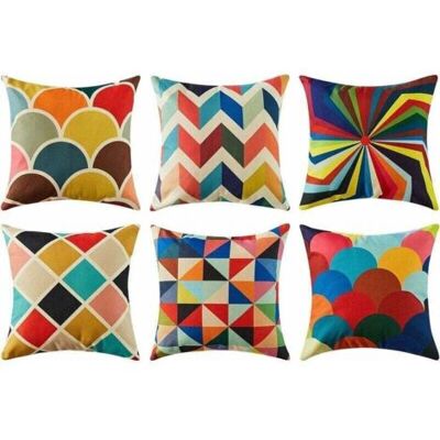 ABYSSE Housse Coussin 45x45 Cm Canape Salon De Jardin Extérieur Décoration Scandinave 6 Pièces Coton Lin Lot De Taie D'Oreiller Carré Chambre Enfant Chaise Tonnelle Design Imprimé Geometrique Coloré - Publicité ABYSSE Housse Coussin 45x45 Cm Canape Salon De Jardin Extérieur Décoration Scandinave 6 Pièces Coton Lin Lot De Taie D'Oreiller Carré Chambre Enfant Chaise Tonnelle Design Imprimé Geometrique Coloré - Publicité