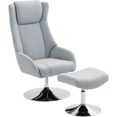 OEM Fauteuil Pivotant Rembourré Avec Repose-pieds, Inclinable, Avec Accoudoirs, Pour Salon, Chambre, Gris - Publicité OEM Fauteuil Pivotant Rembourré Avec Repose-pieds, Inclinable, Avec Accoudoirs, Pour Salon, Chambre, Gris - Publicité