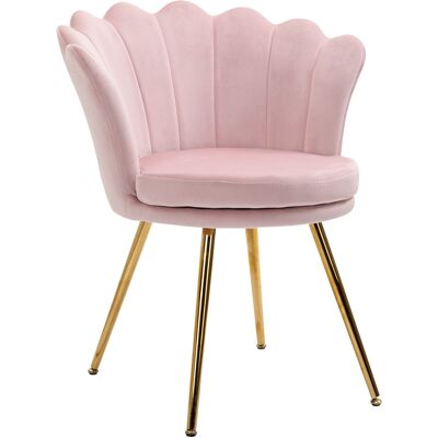 OEM Homcom Fauteuil Coquillage Velours Métal Doré 67x64x77 Cm Rose - Publicité OEM Homcom Fauteuil Coquillage Velours Métal Doré 67x64x77 Cm Rose - Publicité