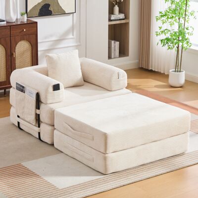 XISRENS Fauteuil De Compression En Velours Côtelé Avec Repose-pieds, Structure Métallique Robuste – Design Ergonomique Et Rembourrage Épais Pour Un Confort Durable. Poche Latérale Et Coussin Inclus, Modulable - Publicité XISRENS Fauteuil De Compression En Velours Côtelé Avec Repose-pieds, Structure Métallique Robuste – Design Ergonomique Et Rembourrage Épais Pour Un Confort Durable. Poche Latérale Et Coussin Inclus, Modulable - Publicité