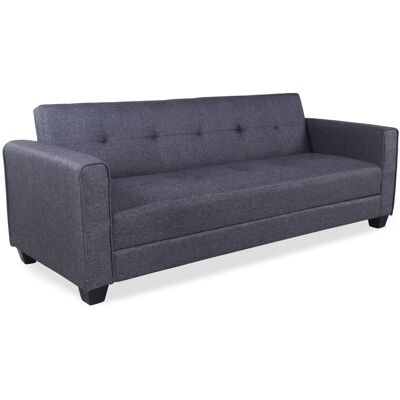 MENZZO Canapé Convertible 3 Places Clayton Tissu Gris Foncé - Publicité MENZZO Canapé Convertible 3 Places Clayton Tissu Gris Foncé - Publicité