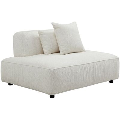 VENTE-UNIQUE Méridienne Gauche En Tissu Bouclette Blanc Cassé Lelaco - Publicité VENTE-UNIQUE Méridienne Gauche En Tissu Bouclette Blanc Cassé Lelaco - Publicité