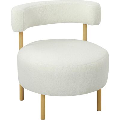OEM Fauteuil Inclinable En Polaire Sherpa, Pieds En Métal Imitation Bois, Revêtement Capitonné, 67 X 67 X 71 Cm, Blanc Crème - Publicité OEM Fauteuil Inclinable En Polaire Sherpa, Pieds En Métal Imitation Bois, Revêtement Capitonné, 67 X 67 X 71 Cm, Blanc Crème - Publicité