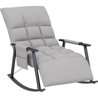 OEM Fauteuil À Bascule, Dossier Et Repose-pieds Réglables, Poche Latérale, Revêtement En Microfibre, Structure En Métal, Gris - Publicité OEM Fauteuil À Bascule, Dossier Et Repose-pieds Réglables, Poche Latérale, Revêtement En Microfibre, Structure En Métal, Gris - Publicité