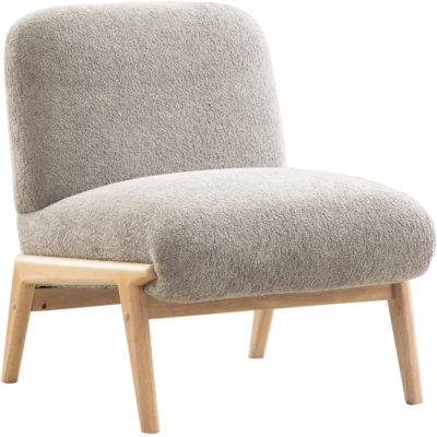SANS MARQUE Fauteuil Relax Gris- Tissu Velours Et Pieds En Bois Massif -sans Accoudoirs,design Scandinave Pour Salon/chambre/balcon - Publicité SANS MARQUE Fauteuil Relax Gris- Tissu Velours Et Pieds En Bois Massif -sans Accoudoirs,design Scandinave Pour Salon/chambre/balcon - Publicité