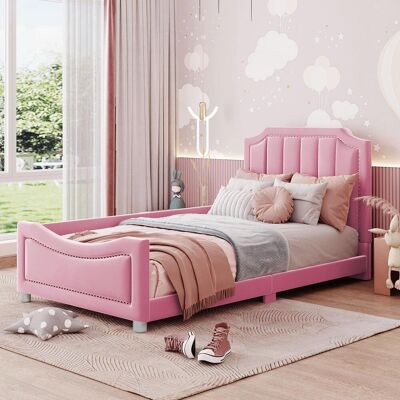 OEM Lit Enfant Capitonné 90 X 200 Cm, Canapé-lit, Cadre De Lit, Flanelle, Lit Moelleux Multifonctionnel Avec Dossier Et Accoudoirs, Lit Parent-enfant, Lit Junior, Lit D'Appoint, Rose - Publicité OEM Lit Enfant Capitonné 90 X 200 Cm, Canapé-lit, Cadre De Lit, Flanelle, Lit Moelleux Multifonctionnel Avec Dossier Et Accoudoirs, Lit Parent-enfant, Lit Junior, Lit D'Appoint, Rose - Publicité