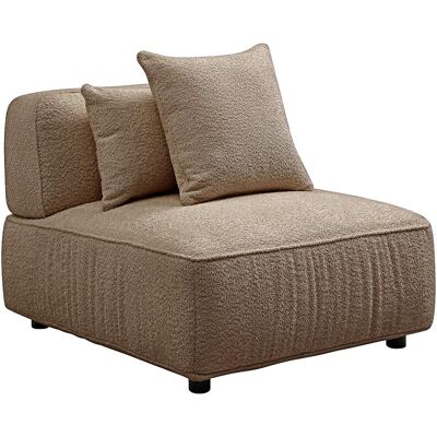 VENTE-UNIQUE Fauteuil En Tissu Bouclette Taupe Lelaco - Publicité VENTE-UNIQUE Fauteuil En Tissu Bouclette Taupe Lelaco - Publicité