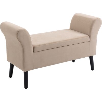 DEVOKO Banc Coffre De Rangement, En Polyester, Beige, 111,5 X 41 X 65 Cm, 46 Cm, Pour Salon Chambre Entrée, Assise Confortable - Publicité DEVOKO Banc Coffre De Rangement, En Polyester, Beige, 111,5 X 41 X 65 Cm, 46 Cm, Pour Salon Chambre Entrée, Assise Confortable - Publicité