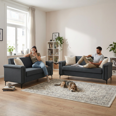 ACKERMAN Ensemble Canapé 2 Places En Tissu Moderne (172 Cm) – Rembourrage Moelleux, Structure Robuste, Gain De Place Pour Appartement, Salon Ou Bureau - Publicité ACKERMAN Ensemble Canapé 2 Places En Tissu Moderne (172 Cm) – Rembourrage Moelleux, Structure Robuste, Gain De Place Pour Appartement, Salon Ou Bureau - Publicité