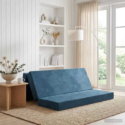 Vidaxl Canapé-lit Pliable 180 X 67 X 45 Cm Bleu - Publicité Vidaxl Canapé-lit Pliable 180 X 67 X 45 Cm Bleu - Publicité