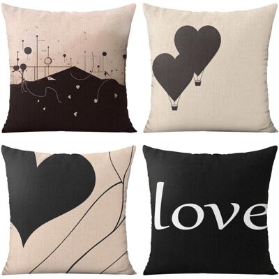 OEM Taies D'Oreiller Rouges Et Noires En Forme De Cœur Pour La Saint-valentin, 45 X 45 Cm, Ensemble De 4 Pièces, En Lin, Convenant À La Décoration Du Bureau, Du Canapé Et Du Salon. Publicité OEM Taies D'Oreiller Rouges Et Noires En Forme De Cœur Pour La Saint-valentin, 45 X 45 Cm, Ensemble De 4 Pièces, En Lin, Convenant À La Décoration Du Bureau, Du Canapé Et Du Salon. Publicité