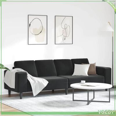 OEM Canapé 4 Places - Faf7291712451607 - Noir - Velours - Pieds Coniques - Publicité OEM Canapé 4 Places - Faf7291712451607 - Noir - Velours - Pieds Coniques - Publicité
