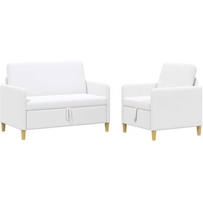Canapé Avec Rangement 2 Pcs Blanc Polyester Vidaxl - Publicité Canapé Avec Rangement 2 Pcs Blanc Polyester Vidaxl - Publicité