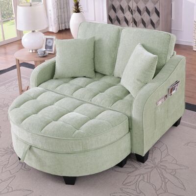 NMCXO Canapé Droit Avec Pouf De Rangement, 1 Place - Gain De Place Avec Poche Latérale Pour Petit Salon & Bureau - Bleu - Publicité NMCXO Canapé Droit Avec Pouf De Rangement, 1 Place - Gain De Place Avec Poche Latérale Pour Petit Salon & Bureau - Bleu - Publicité