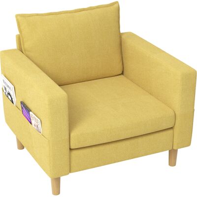 CAPSKA Caizifauteuil De Loisirs Une Place Avec Poche De Rangement Et Coussin Confortable, Idéal Pour Les Intérieurs De Style Nordique Et Les Coins Lecture (chenille Jaune Moutarde) - Publicité CAPSKA Caizifauteuil De Loisirs Une Place Avec Poche De Rangement Et Coussin Confortable, Idéal Pour Les Intérieurs De Style Nordique Et Les Coins Lecture (chenille Jaune Moutarde) - Publicité