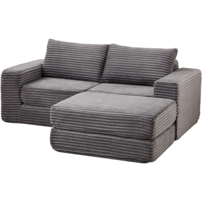 ALMASTORE Canapé-lit 2-en-1 En Velours Côtelé, Avec Deux Coussins, Accoudoirs Carrés Classiques, Repose-pieds Amovible, Canapé Modulaire À Configuration Flexible - Publicité ALMASTORE Canapé-lit 2-en-1 En Velours Côtelé, Avec Deux Coussins, Accoudoirs Carrés Classiques, Repose-pieds Amovible, Canapé Modulaire À Configuration Flexible - Publicité