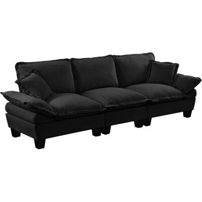 Acavallo Canapé En Chenille – Canapé Modulable Trois Places (avec Accoudoirs Incurvés) – Canapé Confortable, Conçu Pour Les Petits Appartements Et Les Chambres – Noir - Publicité Acavallo Canapé En Chenille – Canapé Modulable Trois Places (avec Accoudoirs Incurvés) – Canapé Confortable, Conçu Pour Les Petits Appartements Et Les Chambres – Noir - Publicité