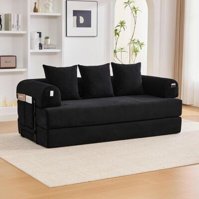 OEM Ce Canapé Pliable Et Compressible Est Doté D'Une Structure Métallique Robuste, De Poches Latérales Et De Trois Coussins, - Publicité OEM Ce Canapé Pliable Et Compressible Est Doté D'Une Structure Métallique Robuste, De Poches Latérales Et De Trois Coussins, - Publicité