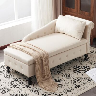 OEM Canapé Méridienne En Velours Avec Rangement, Canapé Méridienne Capitonné Avec Coussins Pour Le Salon, Fauteuil Lounge Moderne Avec Garniture Cloutée Et Capitonnage À Boutons, Convient Pour La Chambre - Publicité OEM Canapé Méridienne En Velours Avec Rangement, Canapé Méridienne Capitonné Avec Coussins Pour Le Salon, Fauteuil Lounge Moderne Avec Garniture Cloutée Et Capitonnage À Boutons, Convient Pour La Chambre - Publicité