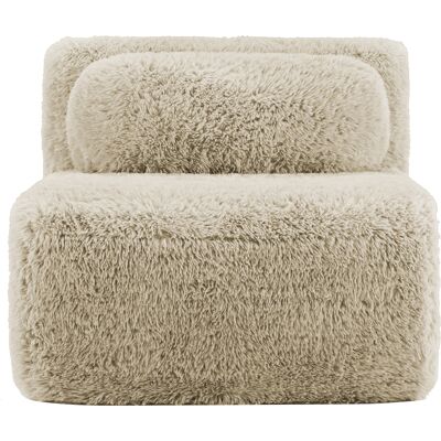 VIVACASA Canapé Aviana Sans Accoudoirs Tissu Peluche Kaki Clair Fauteuil Compact Salon Chambre - Publicité VIVACASA Canapé Aviana Sans Accoudoirs Tissu Peluche Kaki Clair Fauteuil Compact Salon Chambre - Publicité