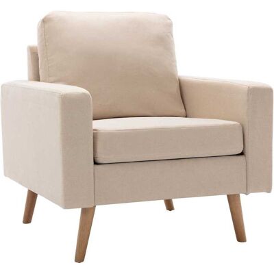 Maison Exclusive - Fauteuil Crème Tissu - Publicité Maison Exclusive - Fauteuil Crème Tissu - Publicité