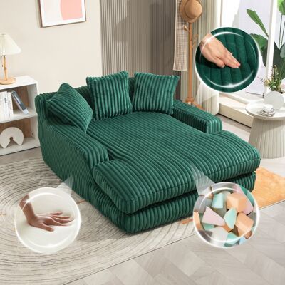 ACKERMAN Canapé-lit Moderne En Tissu Cord Cloud Couch Avec 3 Coussins Moelleux, Canapé Au Sol À Place Assise Confortable Pour Salon Appartement Bureau (émeraude) - Publicité ACKERMAN Canapé-lit Moderne En Tissu Cord Cloud Couch Avec 3 Coussins Moelleux, Canapé Au Sol À Place Assise Confortable Pour Salon Appartement Bureau (émeraude) - Publicité