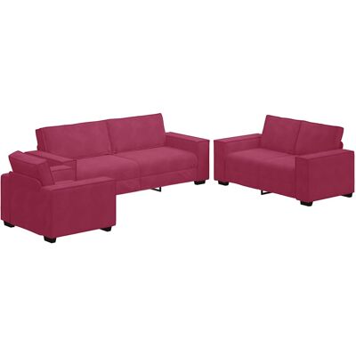Maison Exclusive - Ensemble De Canapés 3 Pcs Avec Coussins Rouge Bordeaux Velours - Publicité Maison Exclusive - Ensemble De Canapés 3 Pcs Avec Coussins Rouge Bordeaux Velours - Publicité