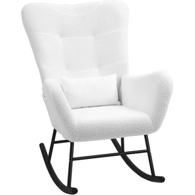 ACKERMAN Fauteuil À Bascule, Fauteuil À Bascule Aspect Tissu Teddy, Accoudoir, Fauteuil À Bascule Avec Patins En Bois, Coussin Lombaire, Fauteuil Relax Avec Poche Latérale Pour Salon, Chambre À Coucher, Blanc - Publicité ACKERMAN Fauteuil À Bascule, Fauteuil À Bascule Aspect Tissu Teddy, Accoudoir, Fauteuil À Bascule Avec Patins En Bois, Coussin Lombaire, Fauteuil Relax Avec Poche Latérale Pour Salon, Chambre À Coucher, Blanc - Publicité