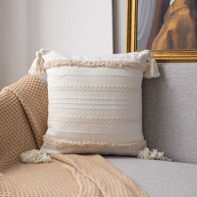 Vision Tigrezy Lot De 2 Boho Housse De Coussin, Décoration D'Intérieur Housse Coussins Pour Canapé Lit Chaise Chambre Salon (45 X 45 Cm, Beige) - Publicité Vision Tigrezy Lot De 2 Boho Housse De Coussin, Décoration D'Intérieur Housse Coussins Pour Canapé Lit Chaise Chambre Salon (45 X 45 Cm, Beige) - Publicité