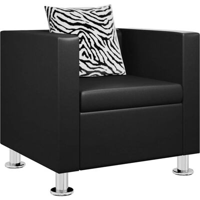 Maison Exclusive - Fauteuil Noir Similicuir - Publicité Maison Exclusive - Fauteuil Noir Similicuir - Publicité