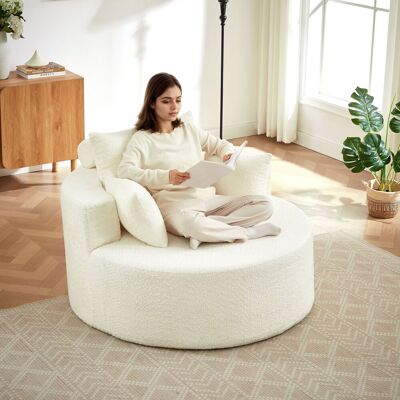 ACKERMAN Fauteuil En Mousse Chenille, Aucun Assemblage Requis, Fauteuil-lit Moderne Et Moelleux Pour Salon, Chambre, Séjour Et Showroom - Publicité ACKERMAN Fauteuil En Mousse Chenille, Aucun Assemblage Requis, Fauteuil-lit Moderne Et Moelleux Pour Salon, Chambre, Séjour Et Showroom - Publicité
