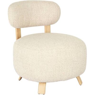 MADE IN MEUBLES Fauteuil En Tissu Écru Et Pieds En Métal Effet Bois Pascaline - Publicité MADE IN MEUBLES Fauteuil En Tissu Écru Et Pieds En Métal Effet Bois Pascaline - Publicité