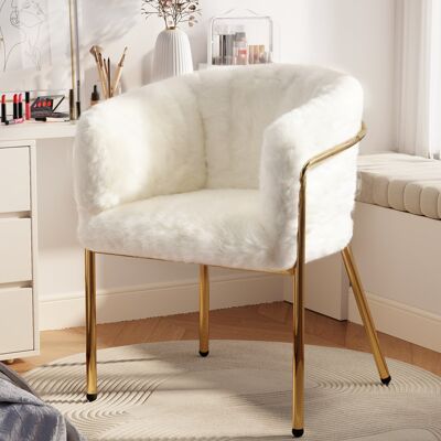 DEVOKO Lot De 1 Fauteuil De Loisirs Simili Duvet Lapin Beige, Quatre Pieds Métalliques, Luxe Léger, Pour Coiffeuse, Salon Et Chambre - Publicité DEVOKO Lot De 1 Fauteuil De Loisirs Simili Duvet Lapin Beige, Quatre Pieds Métalliques, Luxe Léger, Pour Coiffeuse, Salon Et Chambre - Publicité