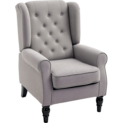 VOENCSU Fauteuil De Salon Capitonné Avec Assise Large, Pieds En Bois, Style Classique, Grand Confort, 74 X 86 X 102 Cm, Gris - Publicité VOENCSU Fauteuil De Salon Capitonné Avec Assise Large, Pieds En Bois, Style Classique, Grand Confort, 74 X 86 X 102 Cm, Gris - Publicité
