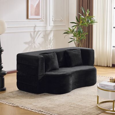 ARRIGONI Grand Canapé À Double Usage, Futon-lit Entièrement Compressé, Canapé-lit Pliable Au Sol Sans Montage, Adapté Au Salon, À La Chambre D'Amis, À La Chambre Et À D'Autres Pièces, Noir - Publicité ARRIGONI Grand Canapé À Double Usage, Futon-lit Entièrement Compressé, Canapé-lit Pliable Au Sol Sans Montage, Adapté Au Salon, À La Chambre D'Amis, À La Chambre Et À D'Autres Pièces, Noir - Publicité