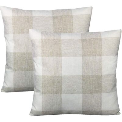 ABCRITAL Housses De Coussin Décoratives Carrées À Carreaux Style Ferme, Beige Et Blanc, Style Rétro, 50 X 50 Cm. Idéales Pour Canapé, Fauteuil, Bureau Ou Extérieur. Lot De 2. Publicité ABCRITAL Housses De Coussin Décoratives Carrées À Carreaux Style Ferme, Beige Et Blanc, Style Rétro, 50 X 50 Cm. Idéales Pour Canapé, Fauteuil, Bureau Ou Extérieur. Lot De 2. Publicité