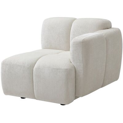 VENTE-UNIQUE Fauteuil D'Angle Droit En Tissu Texturé Blanc Cassé Carlivi - Publicité VENTE-UNIQUE Fauteuil D'Angle Droit En Tissu Texturé Blanc Cassé Carlivi - Publicité