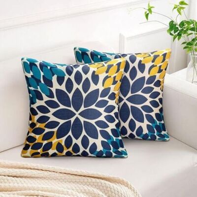 Bunthaus Lot De 2 Housses De Coussin Décoratives, Motif Dahlia, Modernes, 45x45 Cm, Pour Canapé, Salon, Chambre, Fauteuil. Publicité Bunthaus Lot De 2 Housses De Coussin Décoratives, Motif Dahlia, Modernes, 45x45 Cm, Pour Canapé, Salon, Chambre, Fauteuil. Publicité