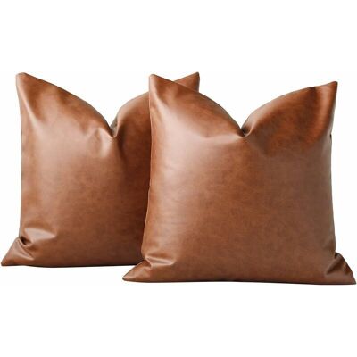 OEM Autre Décoration Pour Noël Housses De Coussin 45x45cm Lot De 2, Housse De Coussin En Cuir Artificiel D'Accent De 18x18 Pouces, Housse De Coussin Moderne De Style Campagnard Pour Chambre À Coucher, Can - Publicité OEM Autre Décoration Pour Noël Housses De Coussin 45x45cm Lot De 2, Housse De Coussin En Cuir Artificiel D'Accent De 18x18 Pouces, Housse De Coussin Moderne De Style Campagnard Pour Chambre À Coucher, Can - Publicité