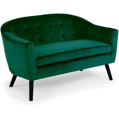 MENZZO Canapé 2 Places Scandinave Savoy Velours Vert - Publicité MENZZO Canapé 2 Places Scandinave Savoy Velours Vert - Publicité