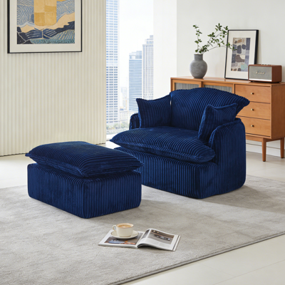 ACKERMAN Fauteuil Canapé Compressé Avec Repose-pieds, Fauteuil Convertible En Tissu Côtelé Moelleux Pour Petits Espaces, Salon Et Appartement Étudiant - Publicité ACKERMAN Fauteuil Canapé Compressé Avec Repose-pieds, Fauteuil Convertible En Tissu Côtelé Moelleux Pour Petits Espaces, Salon Et Appartement Étudiant - Publicité