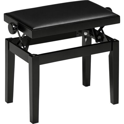 OEM Tabouret De Piano Réglable En Hauteur, Finition Brillante Élégante, Similicuir Et Bois D'Hévéa, Noir, 63 X 33 X 56 Cm - Publicité OEM Tabouret De Piano Réglable En Hauteur, Finition Brillante Élégante, Similicuir Et Bois D'Hévéa, Noir, 63 X 33 X 56 Cm - Publicité