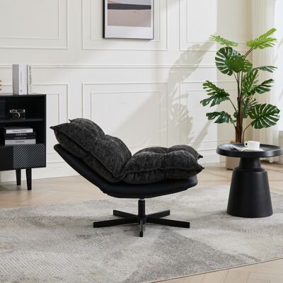 MIDUODUO Fauteuil Inclinable Pivotant 3 Positions 95°/110°/125°,pieds Métal Noir Housse Chenille Mousse Mémoire Pivot 360° Gris Foncé. Publicité MIDUODUO Fauteuil Inclinable Pivotant 3 Positions 95°/110°/125°,pieds Métal Noir Housse Chenille Mousse Mémoire Pivot 360° Gris Foncé. Publicité