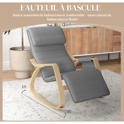 OEM Fauteuil Relax Bascule Allaitement Repose-pieds Réglable Poche Latérale Appui-tête Gris - Publicité OEM Fauteuil Relax Bascule Allaitement Repose-pieds Réglable Poche Latérale Appui-tête Gris - Publicité