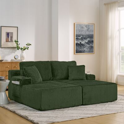 ACKERMAN Canapé-lit Relax 2 Places, Fauteuil De Salon, Tissu Cord Doux, Avec Poche Latérale Pour Magazines, Porte-gobelet Et Coussins, Adapté Pour Salon, Salle De Jeu, Bureau, Chambre D'Amis Et Appartement, Ve - Publicité ACKERMAN Canapé-lit Relax 2 Places, Fauteuil De Salon, Tissu Cord Doux, Avec Poche Latérale Pour Magazines, Porte-gobelet Et Coussins, Adapté Pour Salon, Salle De Jeu, Bureau, Chambre D'Amis Et Appartement, Ve - Publicité