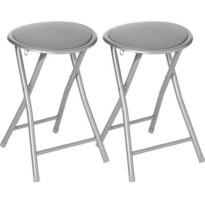 Tabouret Pliant En Pvc "elisa" Atmosphera - Gris - Par 2 - Gris - - Publicité Tabouret Pliant En Pvc "elisa" Atmosphera - Gris - Par 2 - Gris - - Publicité