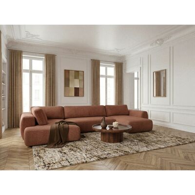 Bobochic - Canapé Panoramique Convertible Coffre Denise Tissu Texturé Angle Droit Orange - Publicité Bobochic - Canapé Panoramique Convertible Coffre Denise Tissu Texturé Angle Droit Orange - Publicité