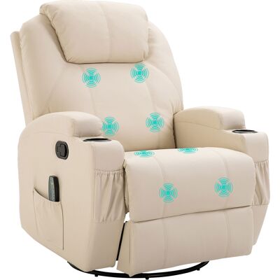 ARRIGONI Fauteuil De Massage Inclinable, Fauteuil De Relaxation, Dossier Et Repose-pieds Réglable, 84 X 92 X 109 Cm, Crème - Publicité ARRIGONI Fauteuil De Massage Inclinable, Fauteuil De Relaxation, Dossier Et Repose-pieds Réglable, 84 X 92 X 109 Cm, Crème - Publicité