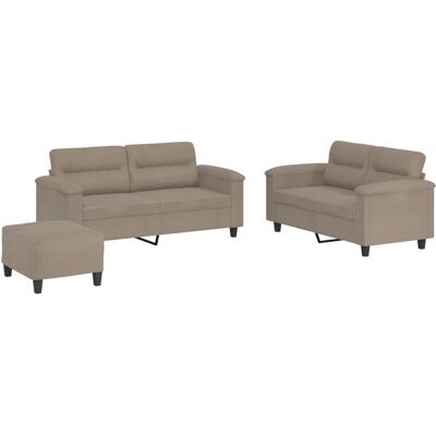 Maison Exclusive - Ensemble De Canapés 3 Pcs Avec Coussins Taupe Tissu Microfibre - Publicité Maison Exclusive - Ensemble De Canapés 3 Pcs Avec Coussins Taupe Tissu Microfibre - Publicité